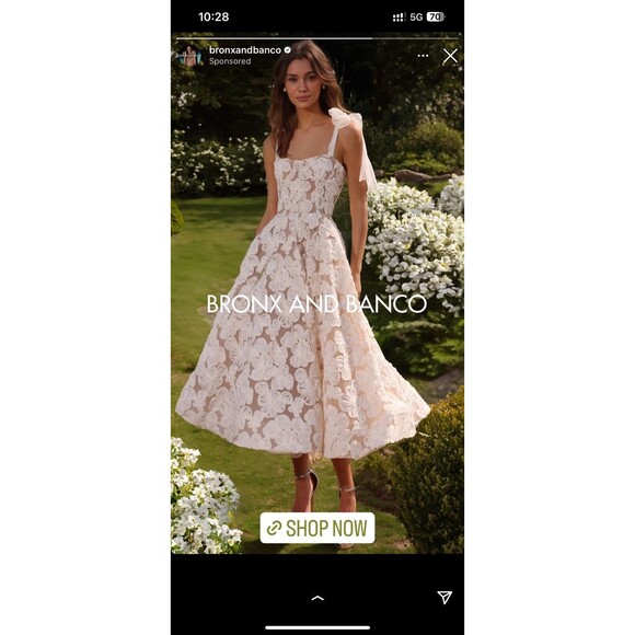 NEW BRONX AND BANCO SABRINA WHITE MIDI DRESS - Picture 2 of 13